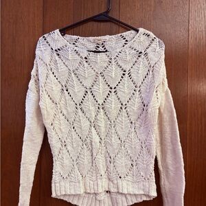Rewind Cream Diamond Knit Sweater